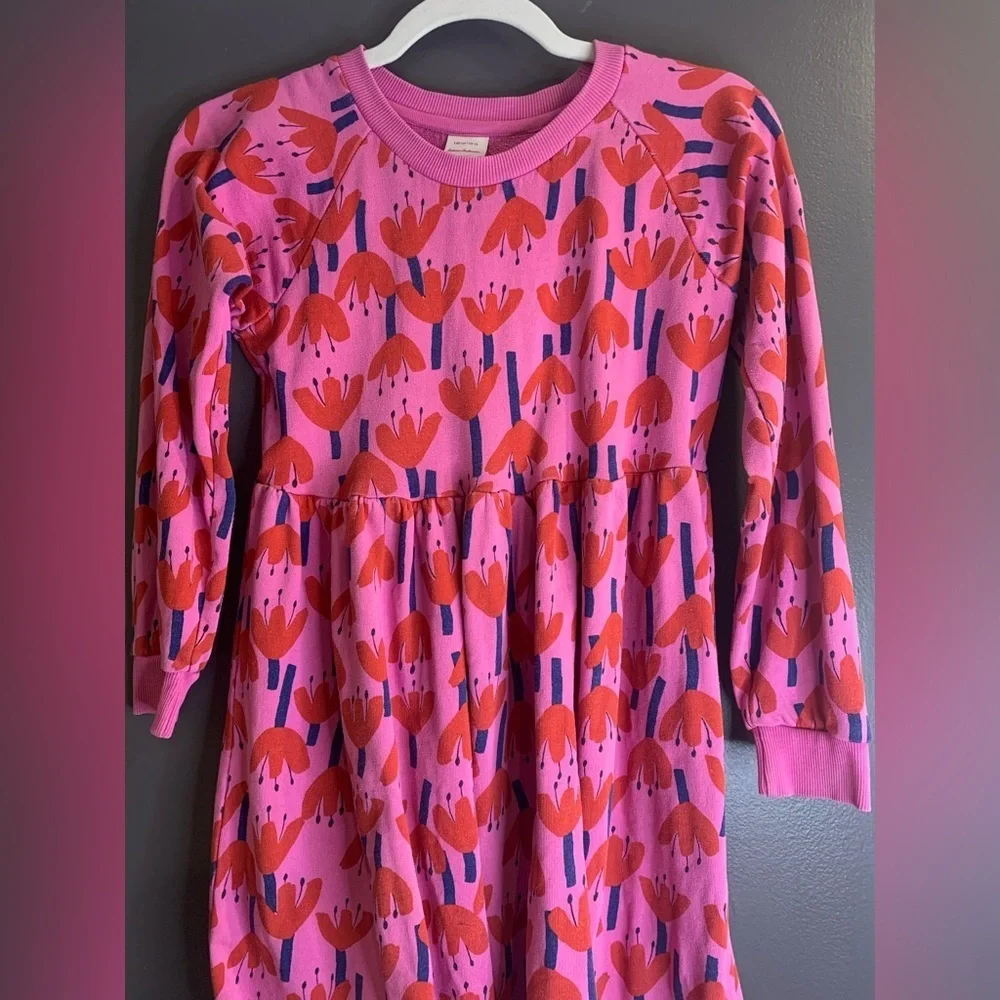 Hanna Anderson Pink and Red Floral Kids Dress size 10